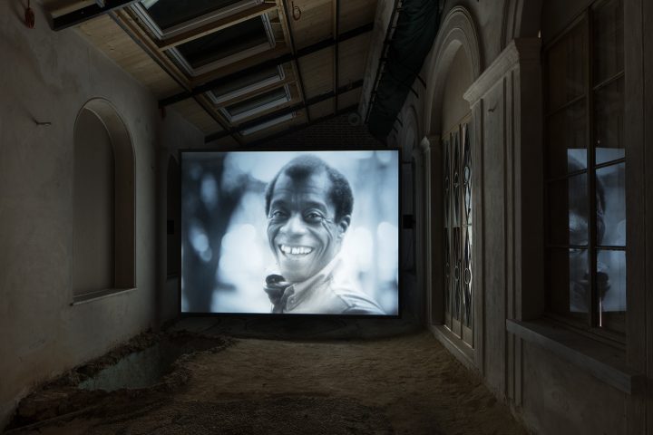 A film about James Baldwin's life in Istanbul, where he lived sporadically from 1961-1970, presented by Glenn Ligon. Mizzi Kösküv Mansion, Büyükada island. The 16th Istanbul Biennial THE SEVENTH CONTINENT, which runs from 14 September - 10 November 2019, is curated by Nicolas Bourriaud and features more than 220 works by 56 artists from 25 countries. Istanbul, Turkey. Photograph by David Levene 11/9/19